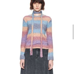 MATIN KIM GRADATION SNUG KNIT PULLOVER IN PURPLE